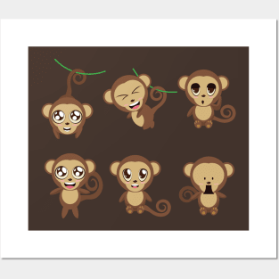 Happy monkeys Posters and Art